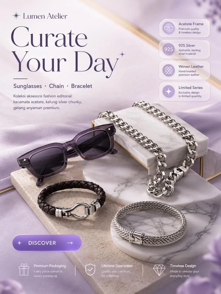 Carrara Marble & Lilac Silk Jewelry
