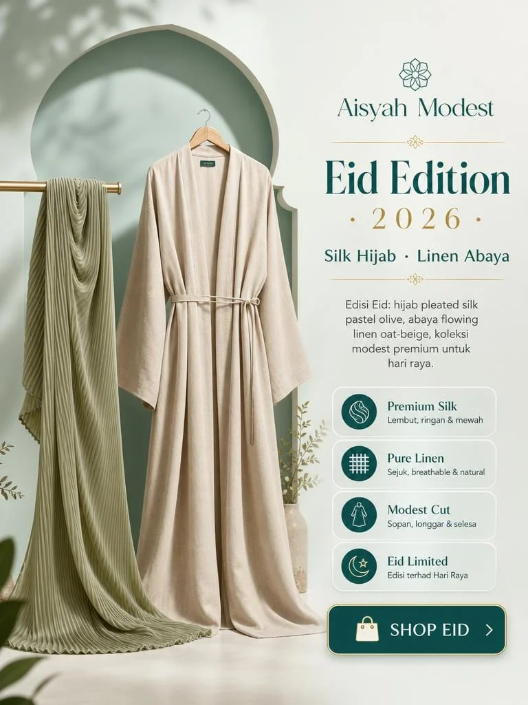 Modest Raya Linen Abaya & Silk Hijab